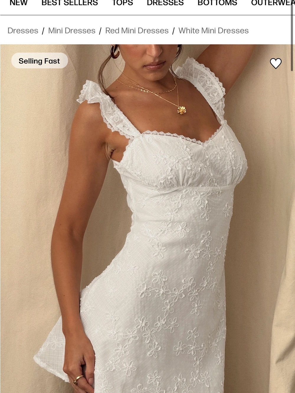 Princess Polly Beacall Embroidered Mini Dress White - Picture 2 of 3